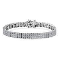 Luxuriant Lab Grown Diamond G-H SI 11.00 ctw Bracelet in Rhodium Over Sterling Silver (7.50 In)