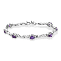 EverTrue African Amethyst 2.75 ctw Bracelet in Stainless Steel (7.25 In)