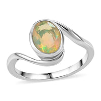 D'Joy Ethiopian Welo Opal Solitaire Ring in 18K Vermeil YG Over Sterling Silver (Size 10.0) 0.65 ctw 8525024