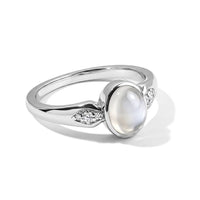 EverTrue White Moonstone and White Zircon 1.40 ctw Ring in Platinum Bond (Size 8.0)
