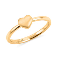 24K Yellow Gold 5D Heart Ring (Size 6.0) (0.80 g)