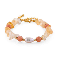 Multi Gemstone Beaded Stretch Bracelet 40.00 ctw in Goldtone (6.50-8.50 In)