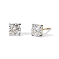 SGL Certified 10K Yellow Gold Luxuriant Lab Grown Diamond (E-F, VS) Solitaire Stud Earrings 2.00 ctw