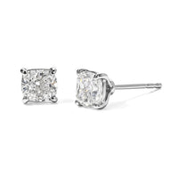 SGL Certified 10K Yellow Gold Luxuriant Lab Grown Diamond (E-F, VS) Solitaire Stud Earrings 2.00 ctw