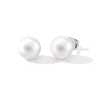 Peach Shell Pearl Fancy Earrings in Silvertone