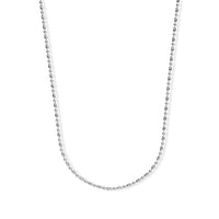Italian 0.4mm CPOV JZ Moon Chain Necklace in Rhodium Over Sterling Silver 4.45 Grams 18 Inches