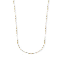 Italian 0.4mm CPOV JZ Moon Chain Necklace 14K YG Over and Sterling Silver 4.45 Grams 18 Inches