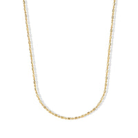 Italian 0.4mm Cpov JZ Moon Necklace in 14K Yellow Gold Over Sterling Silver 18 Inches 4.45 Grams