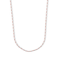 Italian 0.4mm CPOV JZ Moon Chain Necklace in 14K RG Over and Sterling Silver 4.45 Grams 18 Inches