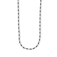 Italian 0.4mm CPOV JZ Moon Chain Necklace in Black Rhodium and Sterling Silver 4.45 Grams 18 Inches