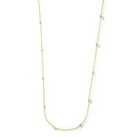 Italian 0.6mm Station Round Necklace in 14K YG Over and Sterling Silver 18 Inches 3.07 Grams