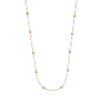 Italian 0.5mm Station Oval Typhoon LN Necklace in 14K Yellow Gold Over Sterling Silver 18 Inches 3.27 Grams