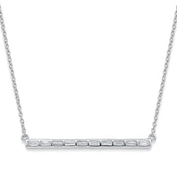 Luxuriant Lab Grown Diamond G VS 0.30 ctw Band Necklace in Rhodium Over Sterling Silver 18-20 Inches