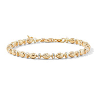 Italian 0.6mm Saturno Chain Bracelet in 14K YG Over and Sterling Silver (7.00 In) 5.30 Grams