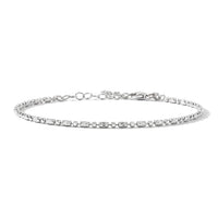 0.4mm CPSL/DC Typhoon Chain Bracelet in Rhodium Over Sterling Silver (7.00 In) 2.60 Grams