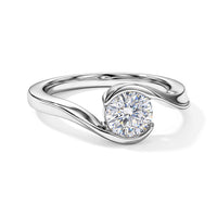 D''Joy Moissanite (Rnd 6mm) Ring in Rhodium Over Sterling Silver (Size 10.0) 0.75 ctw