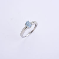 Aquamarine 0.60 ctw Ring in Silvertone (Adjustable)