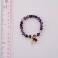 African Amethyst 76.00 ctw Beaded Bracelet in Goldtone (6-6.5In)