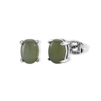 Nephrite Earrings in Silvertone 0.40 ctw