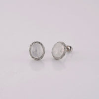 Rainbow Moonstone Earrings in Silvertone 1.40 ctw