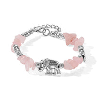 Rose Quartz 30.00 ctw Beaded Stretch Bracelet in Silvertone (7-8.5 In)