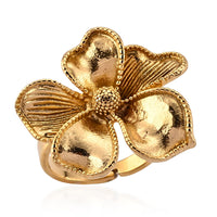 Flower Ring in ION Plated YG Stainless Steel (Adjustable)