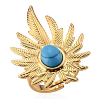 Resin 1.00 ctw Coneflower Ring in ION Plated YG Stainless Steel (Adjustable)