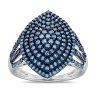 TLV D'Joy Yellow Diamond (IR) Ring in Rhodium Over Sterling Silver (Size 10.0) 1.00 ctw