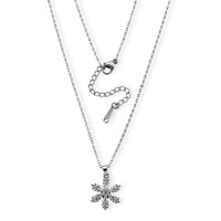 Simulated Diamond Necklace in Silvertone Stainless Steel 18 Inches