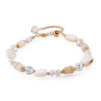 Multi Gemstone Beaded Bracelet in Goldtone (6.5-8.5In) 30.00 ctw