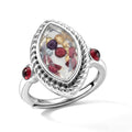 Multi-Tourmaline and Red Garnet Ring in Silvertone (Adjustable) 0.32 ctw - Sticky add to cart bar