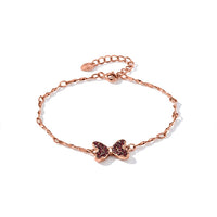Mozambique Garnet Bracelet in Rosetone (6-7In) 0.22 ctw