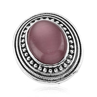 Lab Created Purple Cat's Eye 40.00 ctw Ring in Silvertone (Adjustable)