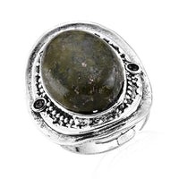 Unakite 38.00 ctw Ring in Silvertone (Adjustable)