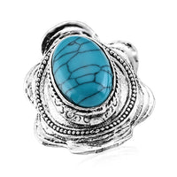 Turquoise 50.00 ctw Ring in Silvertone (Adjustable)