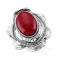 Turquoise 55.00 ctw Ring in Silvertone (Adjustable)