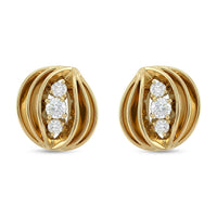 Clarte Starfall Collection Moissanite (Rnd 4mm) Studs Earrings in 14K YG Over Sterling Silver 0.90 ctw