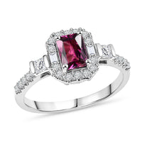 D'Joy Premium Usambara Color Change Garnet, Moissanite Ring in Rhodium Over Sterling Silver (Size 10.0) 1.75 ctw