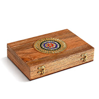 Livmore Multi Handcrafted Teak Wooden Wid Round Beads Jewelry Box