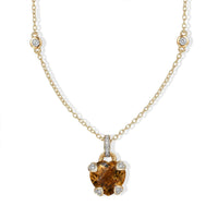 D'Joy Brazilian Citrine, White Zircon Necklace (18 Inches) in 18K Vermeil YG Over Sterling Silver 7.00 ctw..