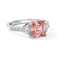 SGL Certified Luxuriant 10K White Gold VS Lab Grown Pink Diamond , Lab Grown Diamond EF, VS Main Stone With Side Stone Ring , Gold Wt. 2.5 g 6.66 ctw (Size 10.0) 6.66 ctw
