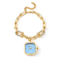 Genoa Austrian Crystal, Simulated Diamond Japanese Movement Watch in Goldtone with Alloy Strap 1.00 ctw 8619779