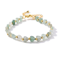 Multi Gemstone Beaded Heart Bracelet in Silvertone (7-9In) 18.00 ctw