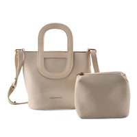 Black Genuine Leather Bag and Set of Phone Bag