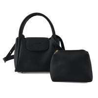 Black Genuine Leather Bag, Set of Phone Bag