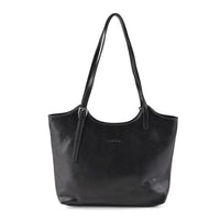 Black Genuine Leather Tote Bag (13.39"x8.66"x3.54")