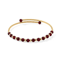 Mozambique Garnet 5.00 ctw Cuff Beaded Bracelet in Goldtone (Adjustable)