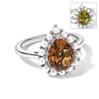 EverTrue Autumn Alexite, Freshwater Pearl Fire Bloom Ring in Platinum Bond (Size 10.0) 3.15 ctw