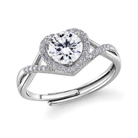 White Moissanite 5.00 ctw Ring in Silvertone (Adjustable)