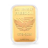 24K Gold American Eagle – 250 Years of Freedom Embossed Sheet (31x45.5mm) 10mg